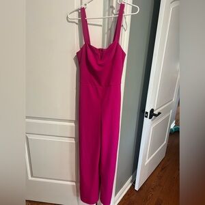 Hot pink barbiecore jumpsuit jumper fuchsia with pockets! Size medium